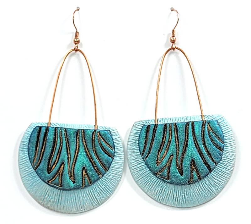 Earrings "EP-63 Turquoise/Brown" by Dianne Hayes Quarles