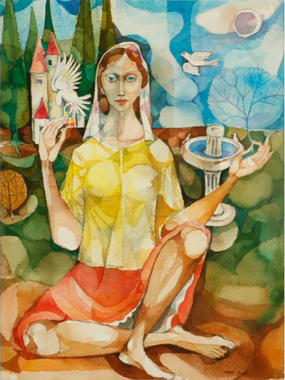 Jones, Fred, (Untitled, Woman With Doves)