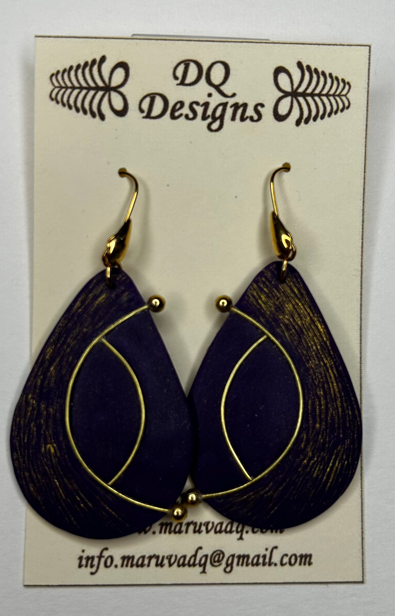 Earrings "EP-85 Pur/Gold" by Dianne Hayes Quarles