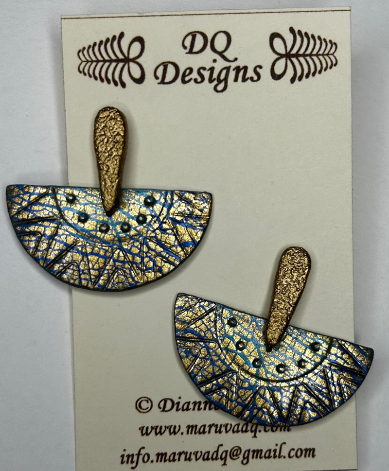 Earrings "EP-57 Bl/Gold" by Dianne Hayes Quarles