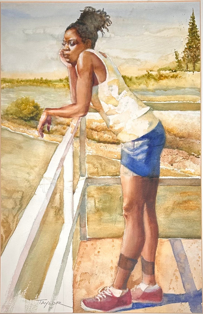 Taylor, James, (Untitled: Woman On Rail)