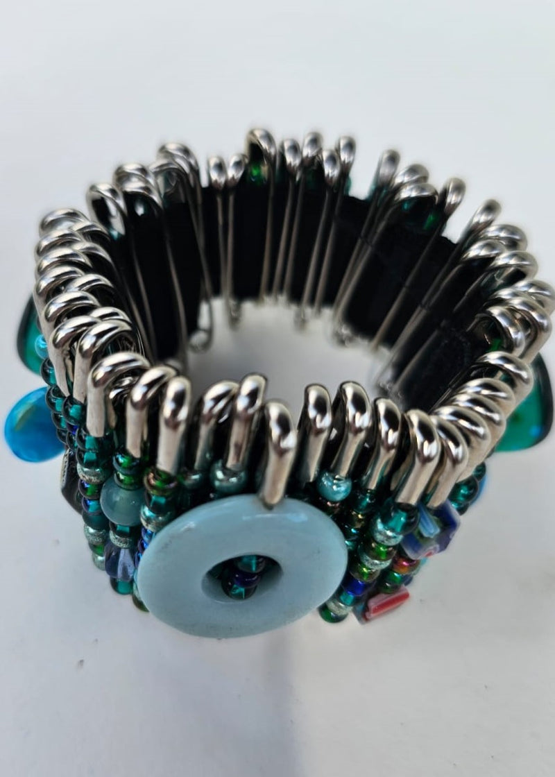 Safety Pin Bracelets by K. Joy Peters (Turquoise)