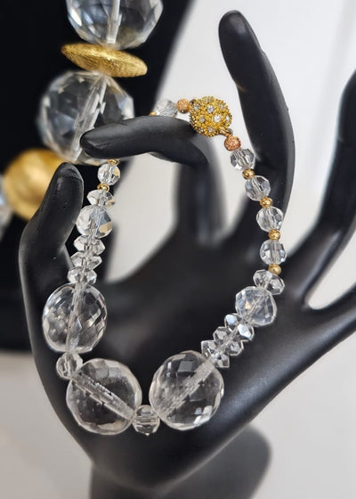 "Natural Clear Quartz Crystal Bracelet" by Tonnie's Chest