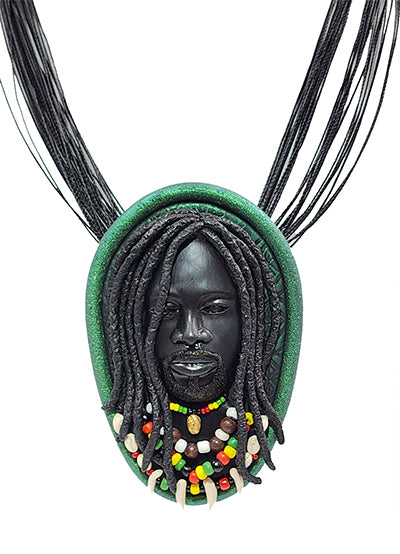 Maruvian Woman Series Necklace/Brooch (Rasta Man) by Dianne Hayes Quarles